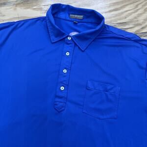 Peter Millar Summer Comfort Golf Polo Shirt Men's 2XL Royal Blue Stretch